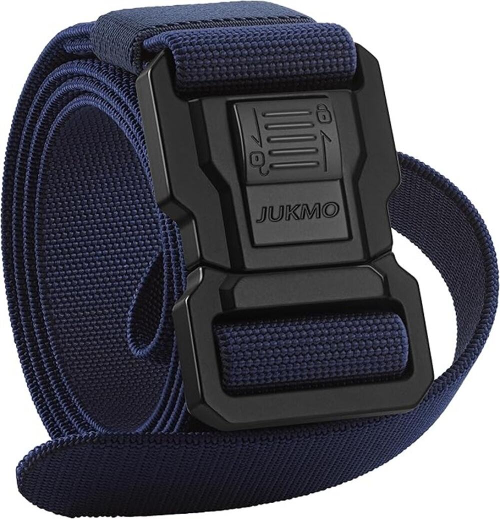 JUKMO Blue Men's Tactical Belt w Lock 1.5" Nylon Web  Fits Waist 36-42"